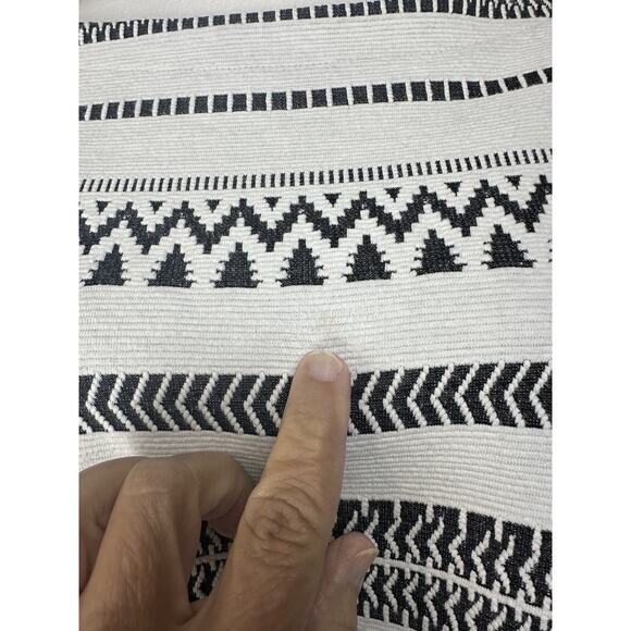 J.Jill Cotton Blend Sweater XL Black White Textured Stripe Boat Neck Fall Winter - Picture 8 of 15